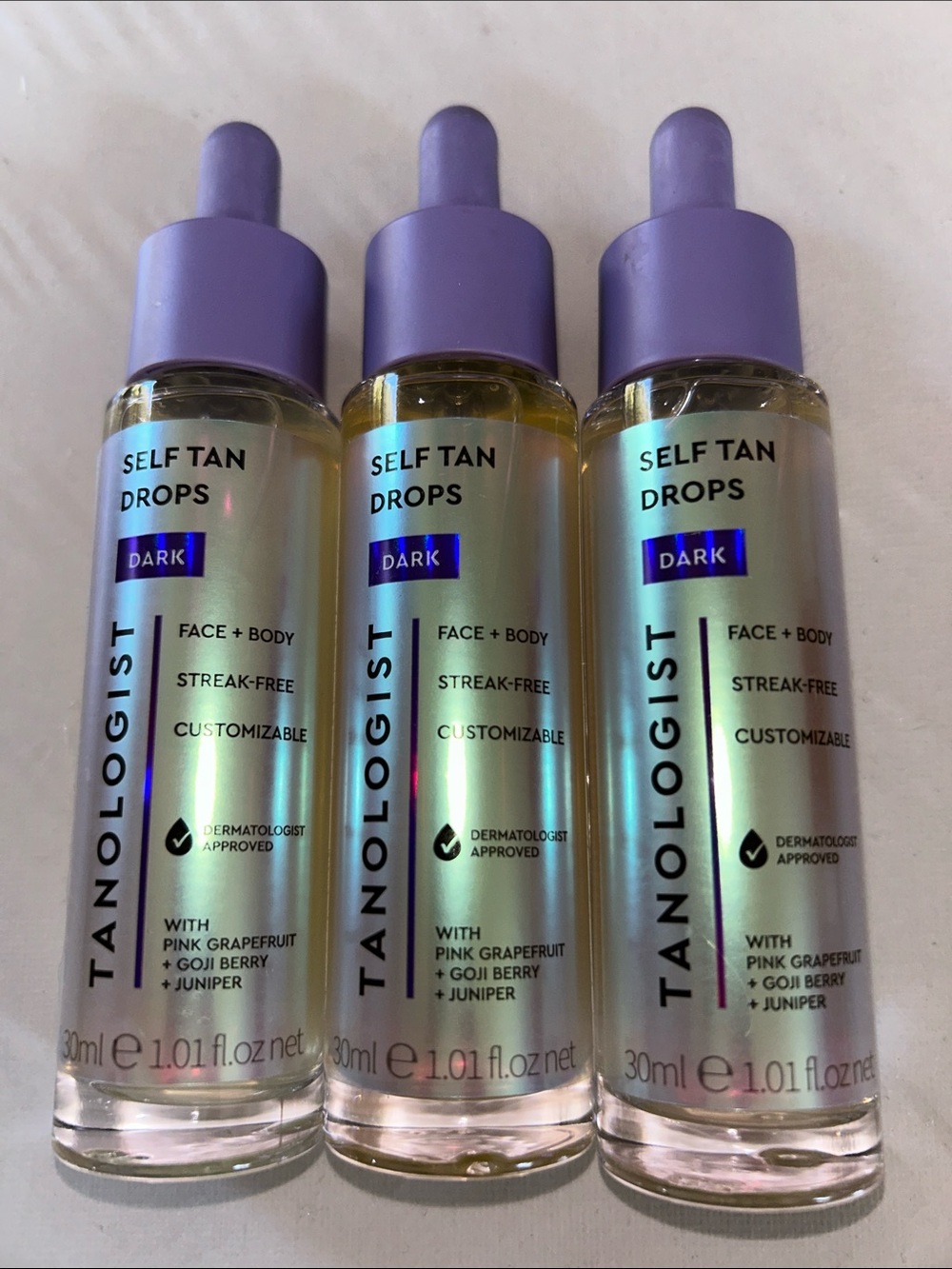 3x Tanologist Dark Self Tan Drops for Face & Body — Bundle